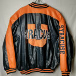 Syracuse University Orange Black Leather Jacket