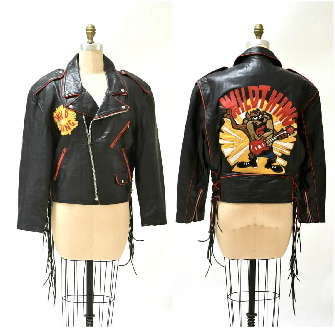 TAZ Wild Thing Jeff Hamilton Biker Leather Jacket (3) TAZ Wild Thing Jeff Hamilton Biker Leather Jacket