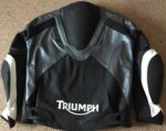 Triumph Motorcycle Black And Gray Racing Leather Jacket