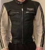 Triumph Motorcycle Black And White Leather Jacket