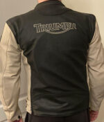 Triumph Motorcycle Black And White Leather Jacket