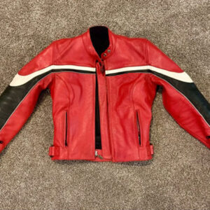 Triumph Motorcycle Red Racing Leather Jacket