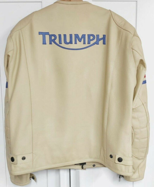 Triumph Motorcycle White Leather Jacket