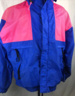 Vamoose Neon Pink Blue Double Zipper Jacket