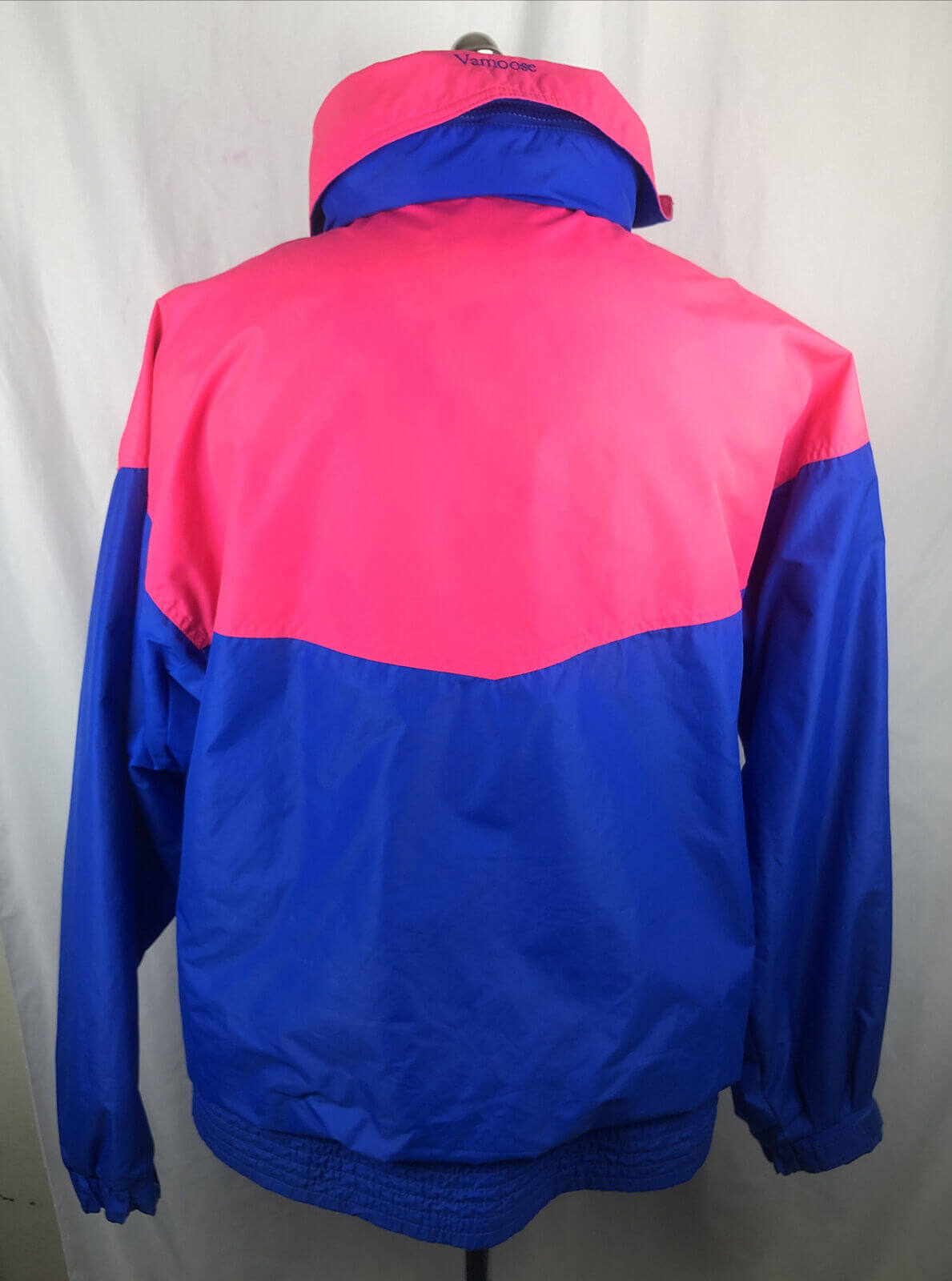 Vamoose Neon Pink Blue Double Zipper Jacket (2) Vamoose Neon Pink Blue Double Zipper Jacket