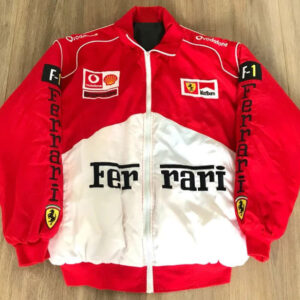 Vintage Ferrari F1 Big Logo Puffer Bomber Jacket