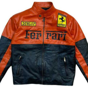 Vintage Ferrari Motorcycle Leather Jacket