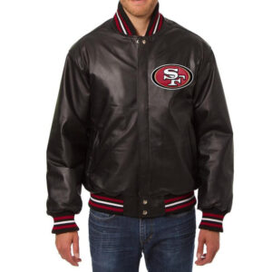 Vintage San Francisco 49ers Black Leather Jacket