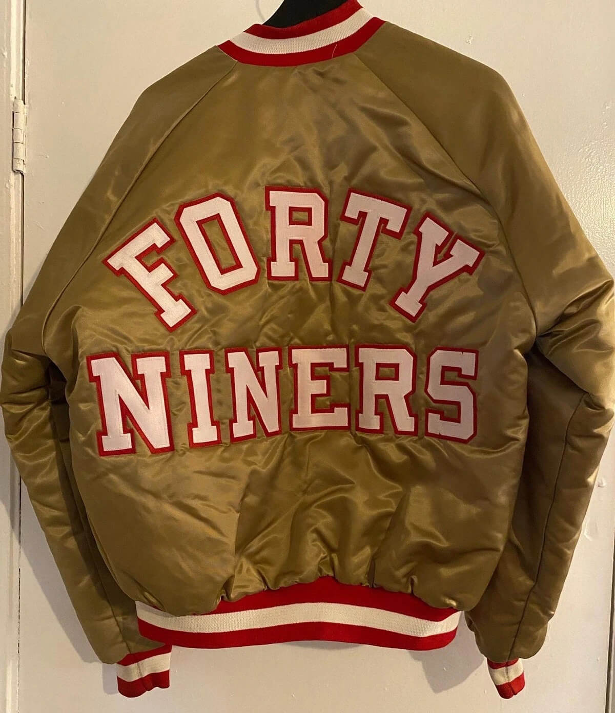 Vintage San Francisco 49ers Gold Satin Jacket - Maker of Jacket