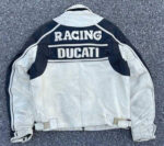 White Black Ducati Motorcycle Racing Leather Jacket