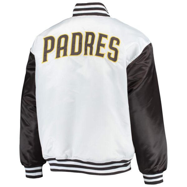White Brown San Diego Padres Satin Full Snap Jacket