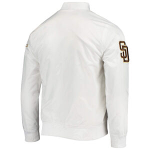 White San Diego Padres Wordmark Satin Jacket
