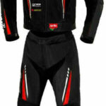 Aprilia Black And Red Motorcycle Racing Leather Suit