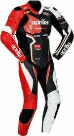 Aprilia Motorcycle Racing Black Leather Suit