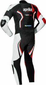 Aprilia Motorcycle Racing Black Leather Suit