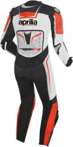 Aprilia Motorcycle Racing White And Black Leather Suit