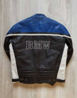 BMW Motorcycle Racing Black And Blue Leather Jacket