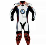 BMW Motorcycle Racing White And Black Leather Suit