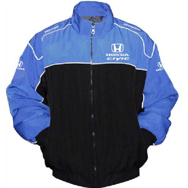 Black Blue Honda Civic Racing Windbreaker Jacket (1) Black Blue Honda Civic Racing Windbreaker Jacket
