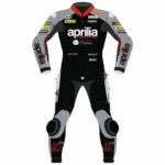 Black Gray Aprilia 91 Motorcycle Racing Leather Suit