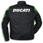 Black Green Ducati Motorcycle Racing Leather Jacket