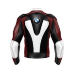 Black Maroon BMW Motorcycle Racing Leather Jacket
