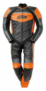 Black Orange KTM Motorcycle Racing Leather Suit