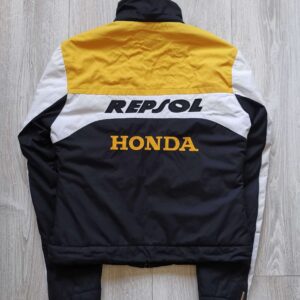 Black White Honda Repsol Motorcycle Racing Textile Jacket