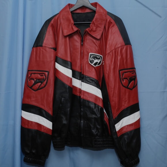 Dodge Viper Black And Red Leather Jacket - Maker of Jacket
