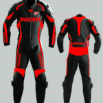 Ducati Corse Motorcycle Black And Red Leather Suit