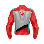 Ducati Red And Gray Motorcycle Racing Leather Jacket