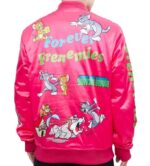 Freeze Max Pink Tom Jerry Forever Frenemies Satin Jacket