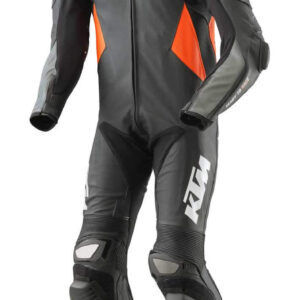 KTM Motorcycle Racing Black Leather Suit