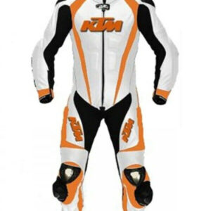 KTM Motorcycle Racing White Leather Suit