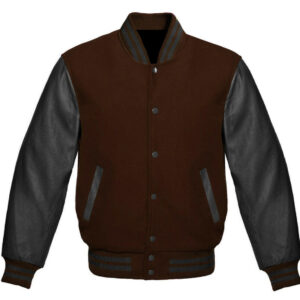 Letterman Baseball Brown And Black Varsity Jacket