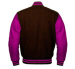 Letterman Baseball Brown And Pink Varsity Jacket
