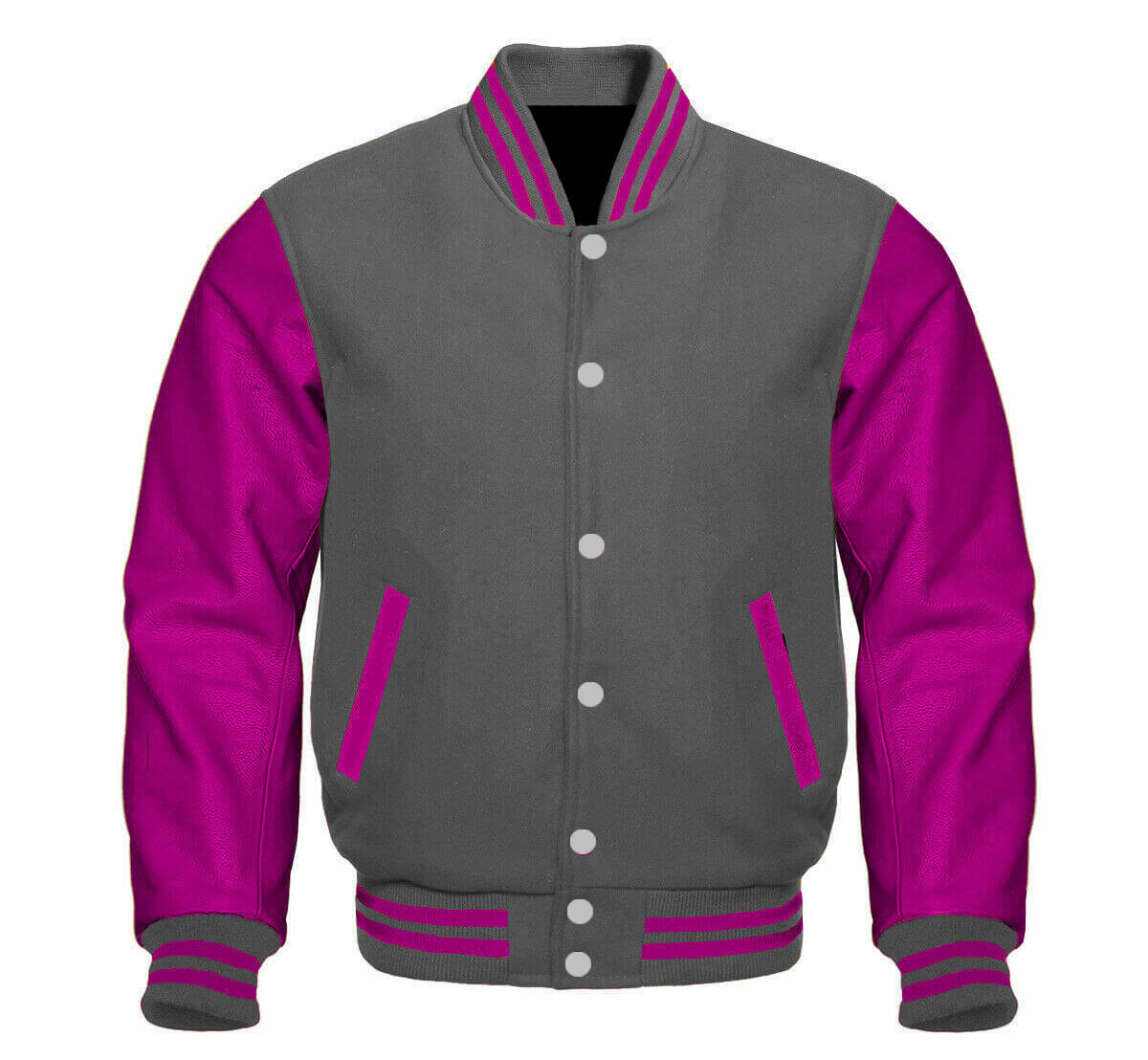 Letterman Baseball Gray And Pink Varsity Jacket (5) Letterman Baseball Gray And Pink Varsity Jacket