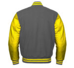 Letterman Baseball Gray And Yellow Varsity Jacket