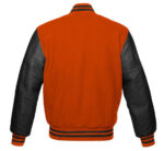 Letterman Baseball Orange And Black Varsity Jacket