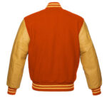 Letterman Baseball Orange And Golden Varsity Jacket