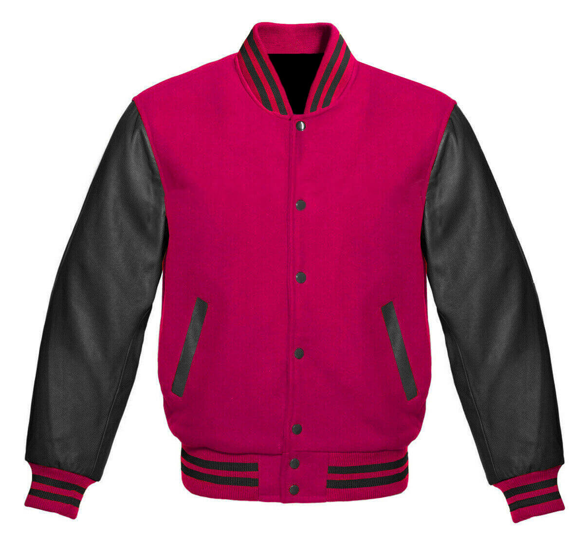Letterman Baseball Pink And Black Varsity Jacket