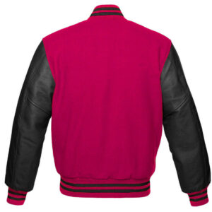 Letterman Baseball Pink And Black Varsity Jacket