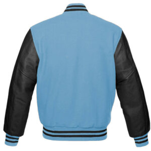 Letterman Baseball Sky Blue And Black Varsity Jacket