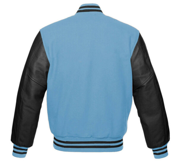 Letterman Baseball Sky Blue And Black Varsity Jacket