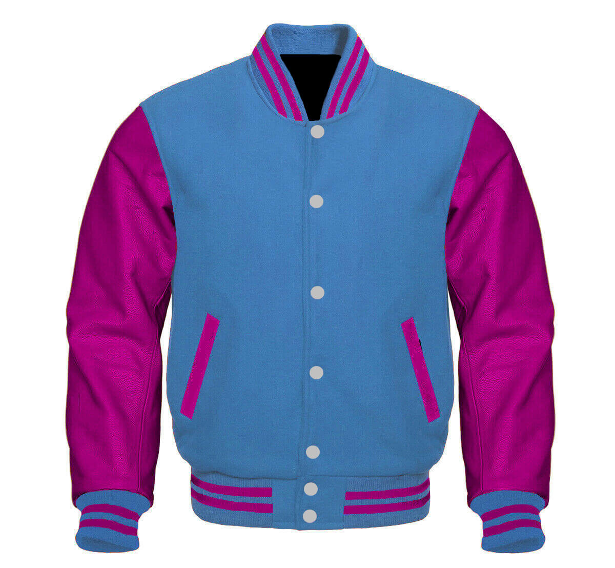 Letterman Baseball Sky Blue And Pink Varsity Jacket (5) Letterman Baseball Sky Blue And Pink Varsity Jacket