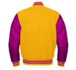 Letterman Baseball Yellow And Pink Varsity Jacket