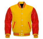 Letterman Baseball Yellow And Red Varsity Jacket