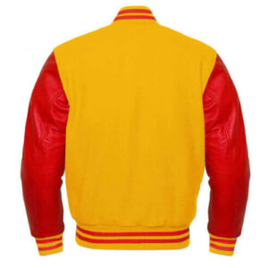 Letterman Baseball Yellow And Red Varsity Jacket