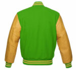 Light Green Letterman Baseball Varsity Jacket Back