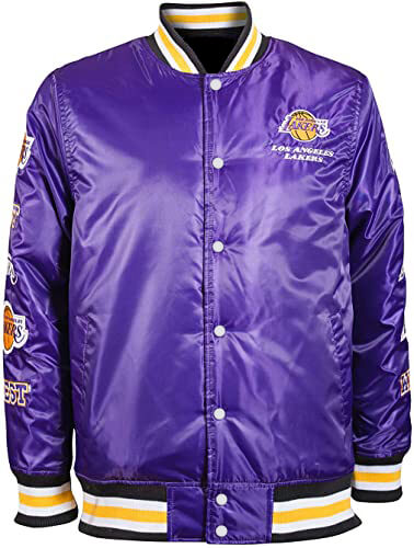 Bomber LA Lakers Purple Satin Jacket